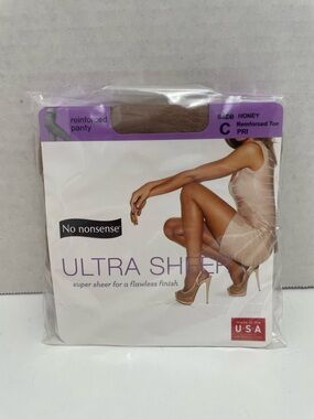 No Nonsense Ultra Sheer Hosiery - Honey, Size C, NIP
